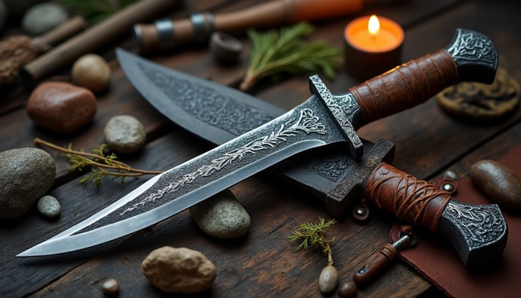 découvrez l'art du poignard viking artisanal, véritable hommage à un savoir-faire ancestral. plongez dans l'histoire et la tradition nordique à travers des pièces uniques, alliant esthétique et fonctionnalité. redécouvrez l'héritage des forgerons vikings et l'authenticité de ces artisans passionnés.