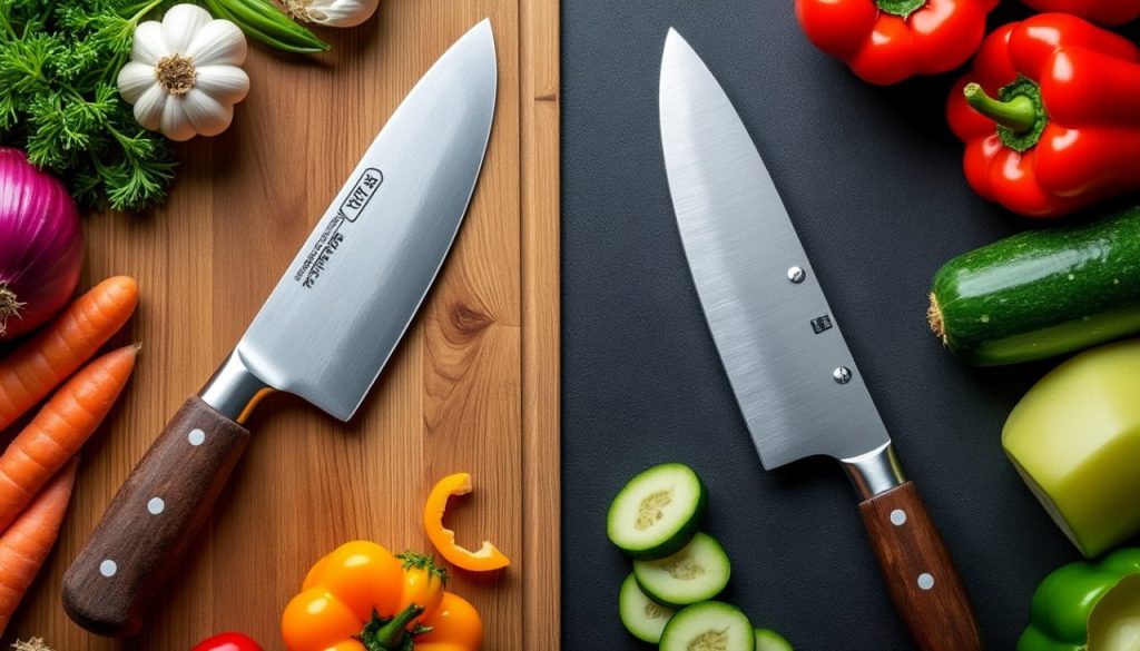 découvrez les principales différences entre le couteau de chef et le couteau santoku. apprenez leurs caractéristiques, usages et avantages pour choisir l'outil idéal qui améliorera votre expérience culinaire. idéal pour les passionnés de cuisine et les chefs en herbe.